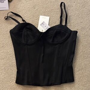 Wilfred Black Satin Bustier Camisole